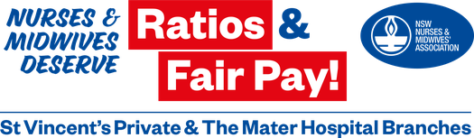 image of Ratios & Fair Pay for nurses and midwives at St Vincent's Private and the Mater Hospitals